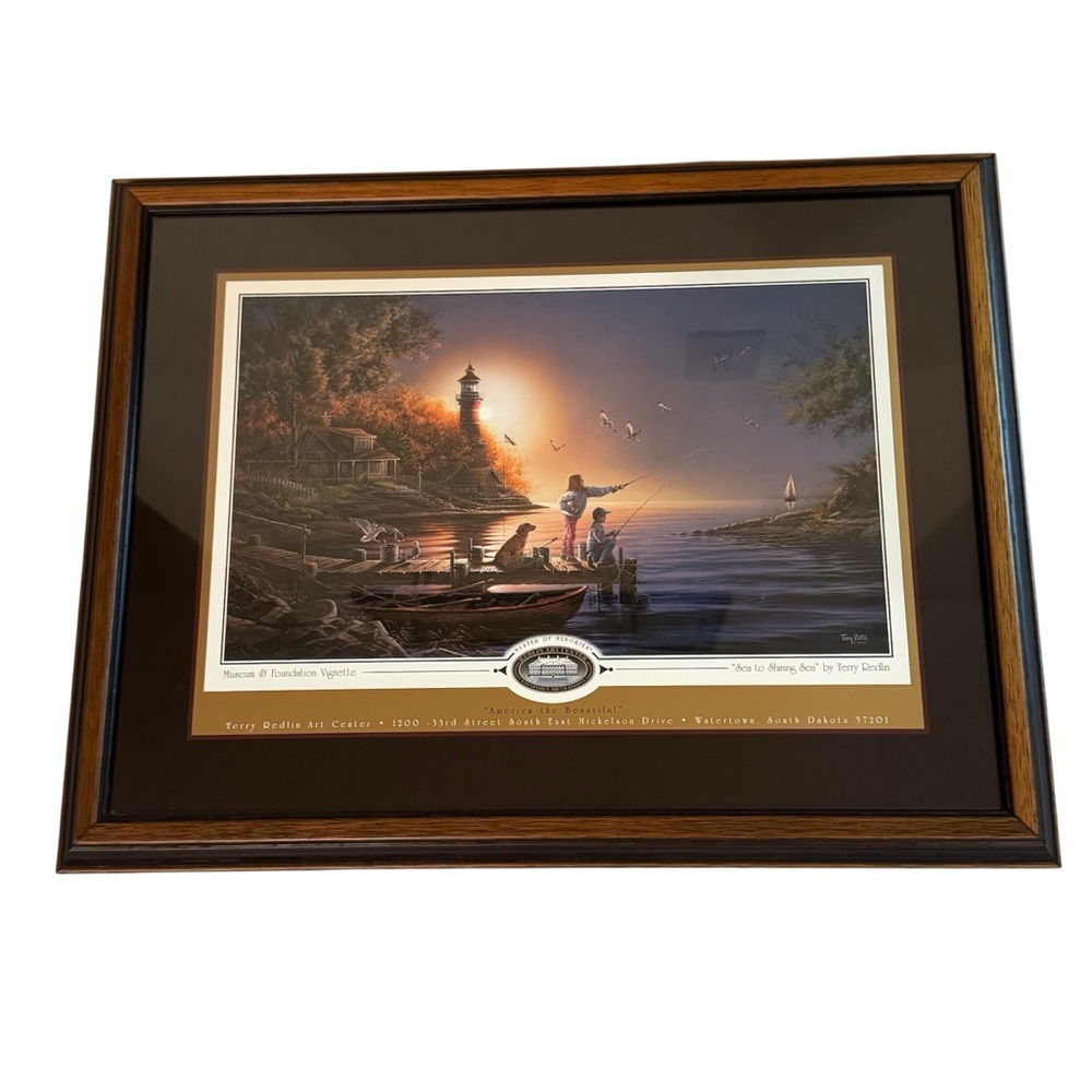 Terry Redlin Print “Sea To Shining Sea” Museum Foundation Art Vignette Framed